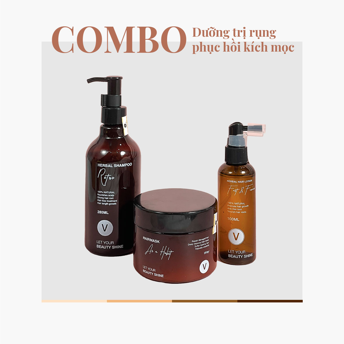 Combo dưỡng trị rụng phục hồi kích mọc